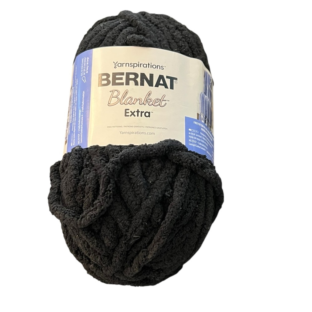 Yarnspirations Bernat Blanket Extra Yarn 10.5oz.‎ 97yds #27033 Black NEW Jumbo 7